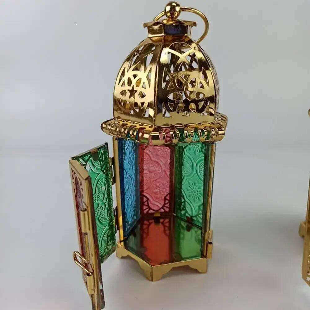 High Quality Glass Moroccan Metal Hollow Holder Hanging Candle Lantern Living Room Home Decoration Gifts Y260131