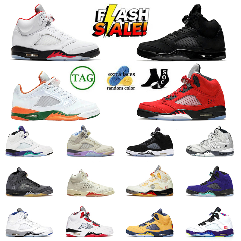 Designer 5 Basketball Shoes For Men Women 5s Sneaker Military Black Cat Pine Green White Oreo Red Thunder Unc Bred Cacao Medium Olive Sail Mens Trainers Sports 36-47