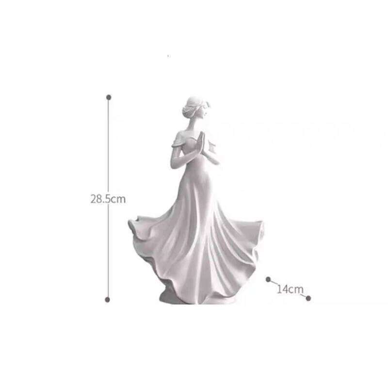 White Resin Figure Art Living Room Entrance TV Cabinet Human Body Exquisite Goddess Decor Woman Small Sculpture Gift Y260202
