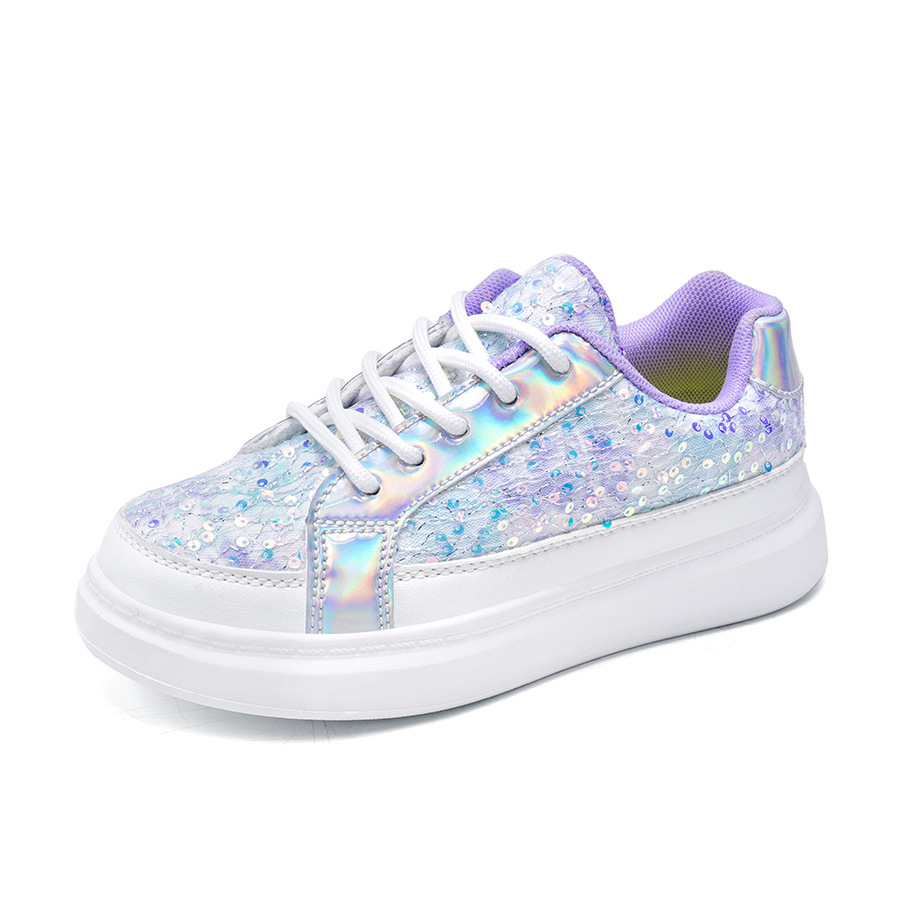 2026 Kids' Glitter Sneakers , Mesh Breathable Lace-Up Casual Shoes, Sparkly Platform Shoes for Boys and Girls