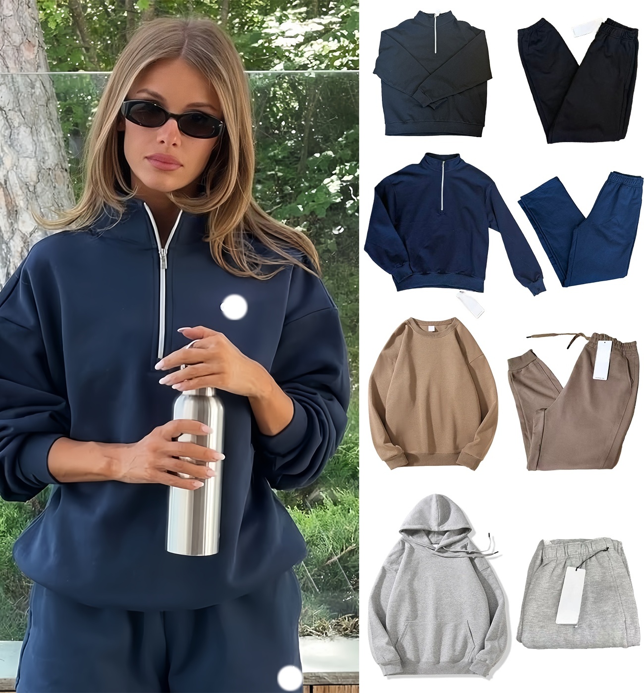 Yoga sets Sports Yoga Hoodies Stand Up Collar Sweatshirts 1/4 Pullover Outfits Men Women Sweatshirts 3D Sier Chest Loose Long Sleeve alosetismness Sweatshirt