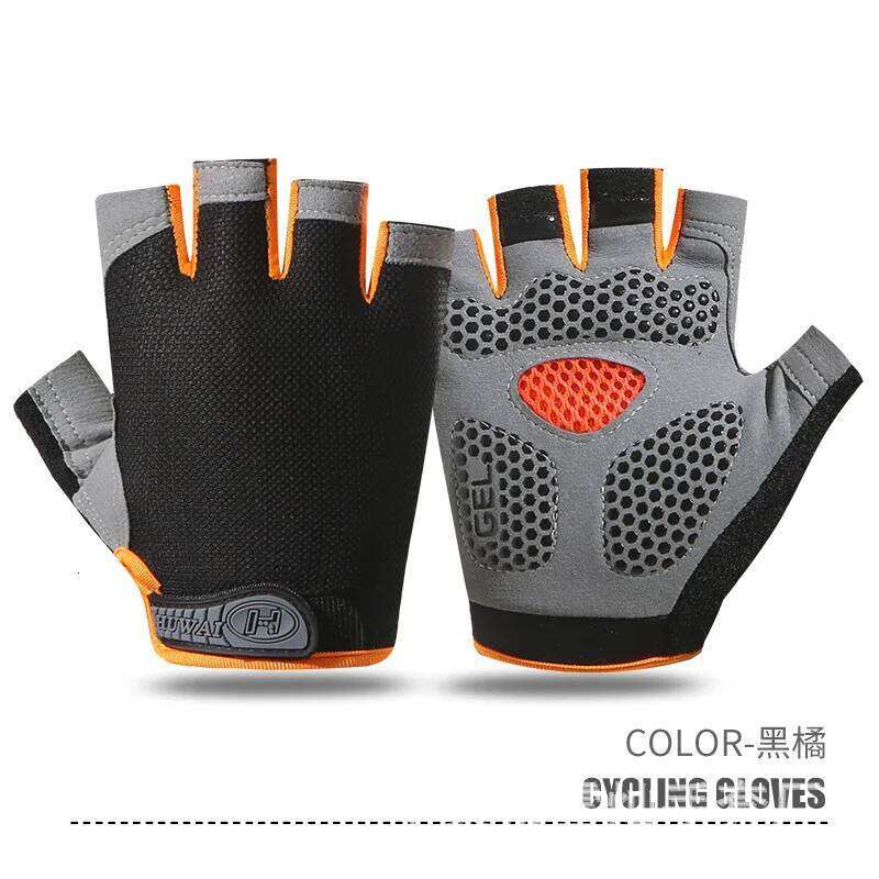 Outdoor Cycling Slip Sweat Men Women Half Finger Breathable Anti Shock Sports Gloves XJ260202