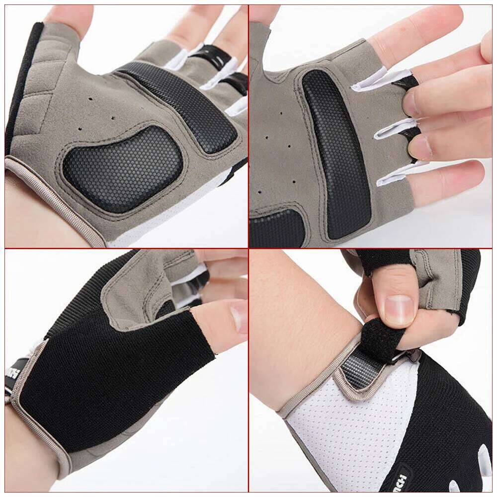 Cycling Bicycle Mountain Bike Anti Slip Shock Absorbing Padded Half Finger Short Sport Gloves Accessories XJ260202