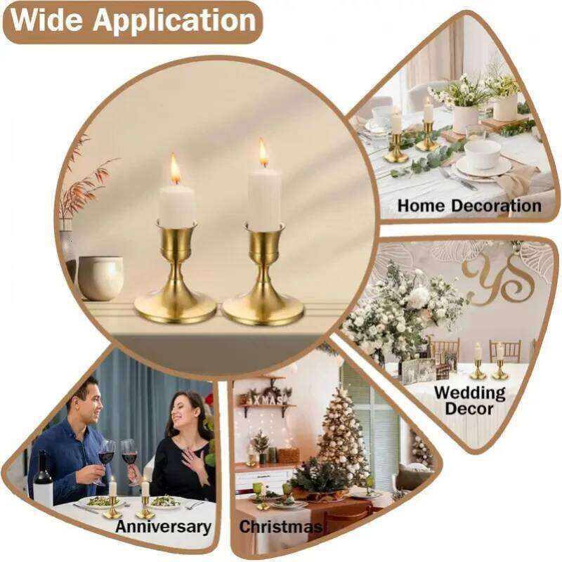 Metal Holder - Tapered Holder, Christmas Valentine's Day Decor, Small Candle Stand & Wedding Decor Y260131