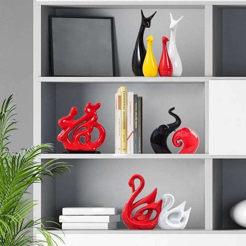 Ceramic Ornaments Wine Set New Chinese Style TV Cabinet Decorations Crafts Wedding Gifts Y260202