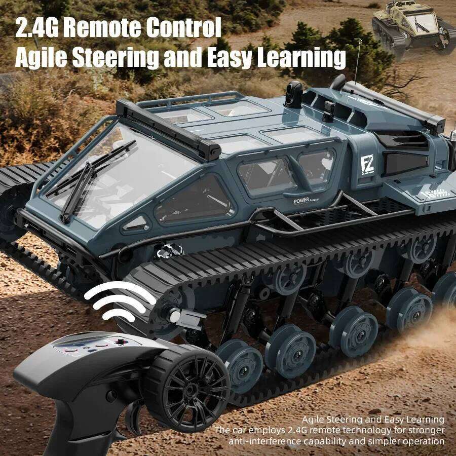 JHD For JJRC C8812 2.4G Full Scale Tracked Tank RC Car Model 360 Degree Rotation Drift Remote Control Off-Road Vehicle Y260131