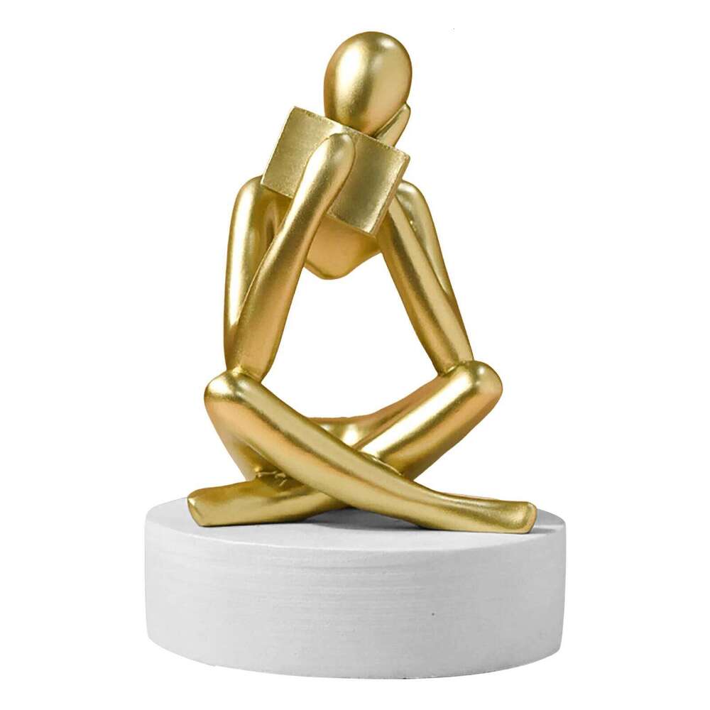 Thinker Reading Statues Home Modern Shelf Abstract Sculptures Bookshelf Decor Resin Figurines For A Ornament Y260202
