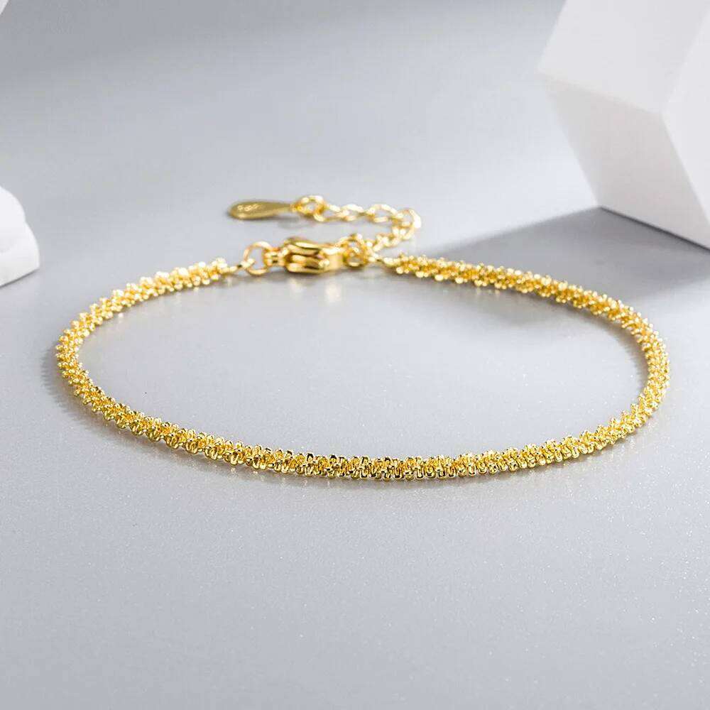 High Quality 925 Sterling Silver Sparkling 18k Gold Bracelet For Woman Wedding Engagement Banquet Party Jewelry Gifts H260202
