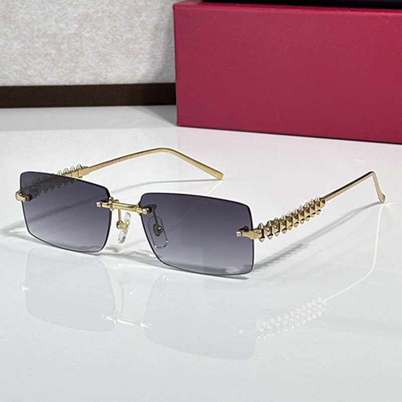 CT0604 Womens brand frameless Clash De Sunglasses Grey gradient lens UVA UVB 100% protection Outdoor fashion street photography women Y2K style