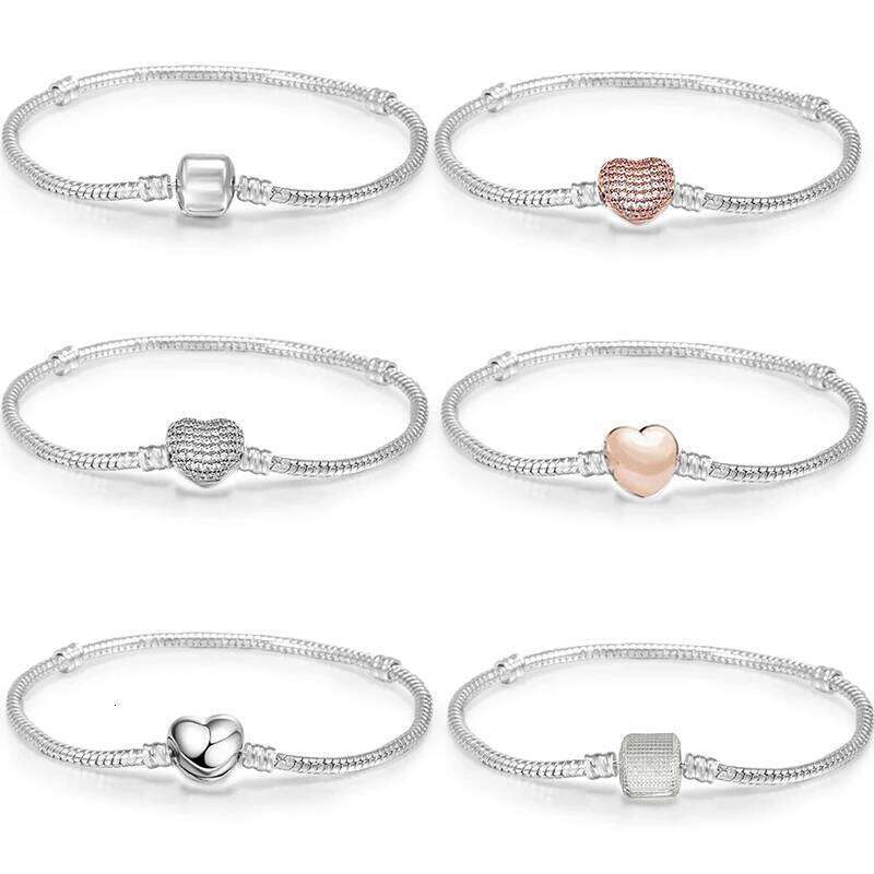BAOPON Luxury Original Silver Color Snake Chain Charm Bracelet Bangle for Women Authentic Brand Bracelets Jewelry Pulseira Gift H260202