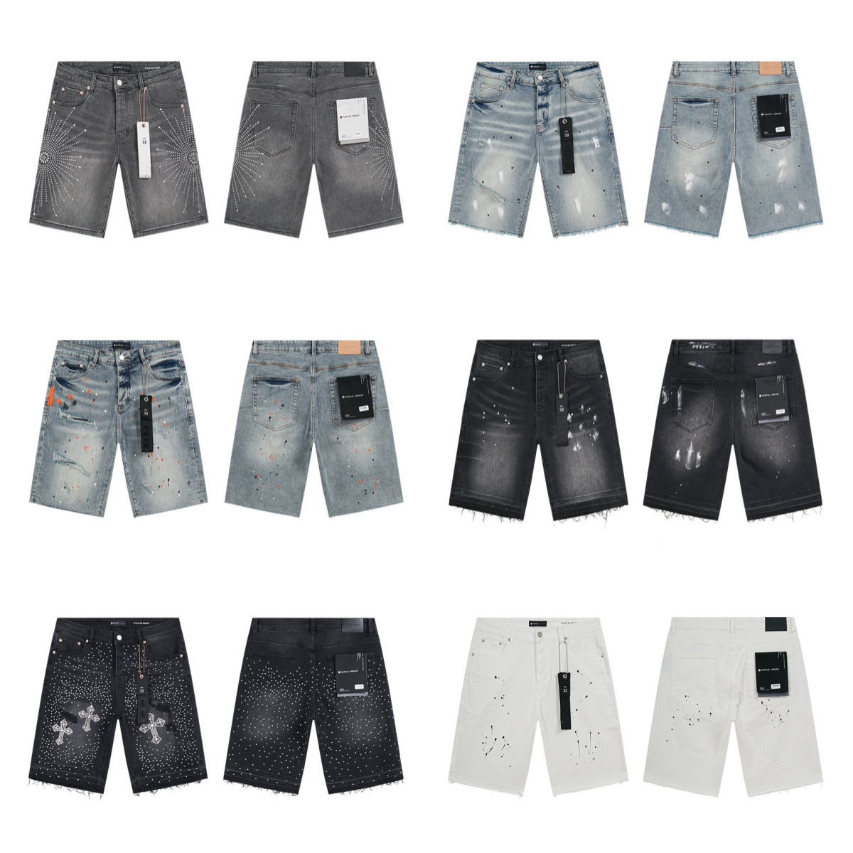 Designer Mens Purples Jeans Shorts Summer Fashion Trousers Brands Beach Pants High Quality Street Wear Denim Jeans Hole Purples