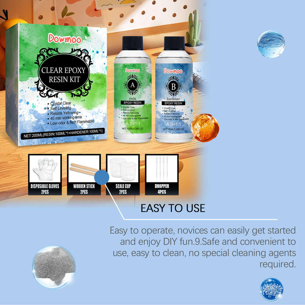 Dowmoo Transparent AB High Transparency Anti-Yellowing Material Epoxy Resin Product Kit S260202