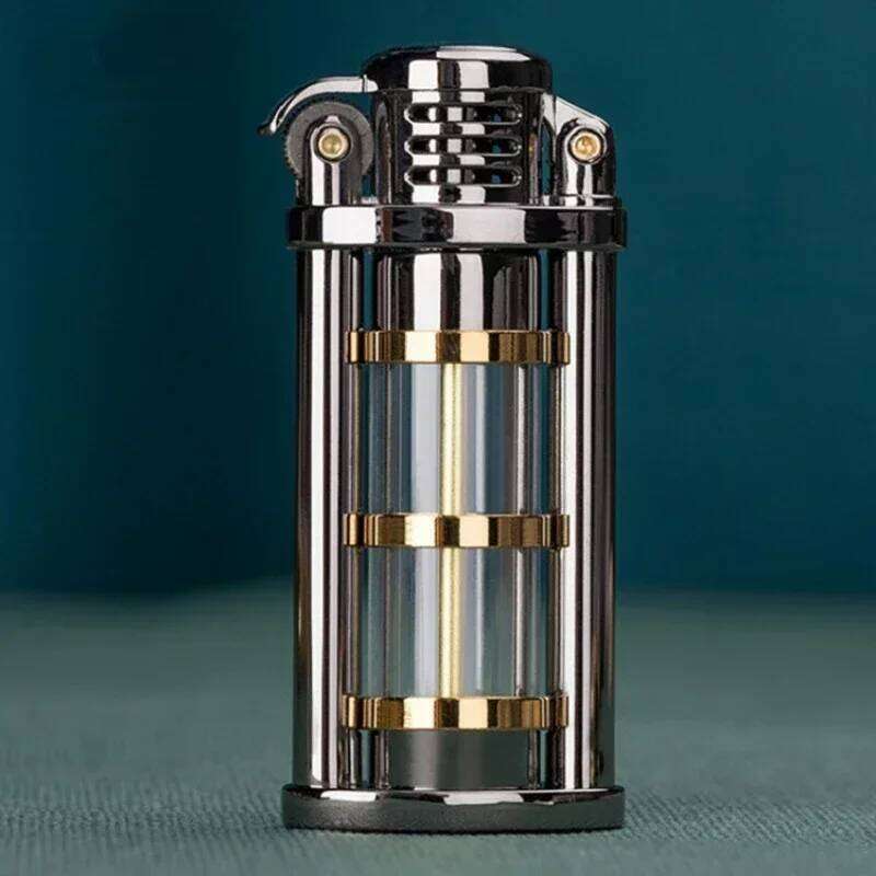 Men's Gift new ZORRO Old-fashioned Grinding Wheel Transparent Oil Tank Windproof Kerosene Lighter Cigarette Accessories W260202