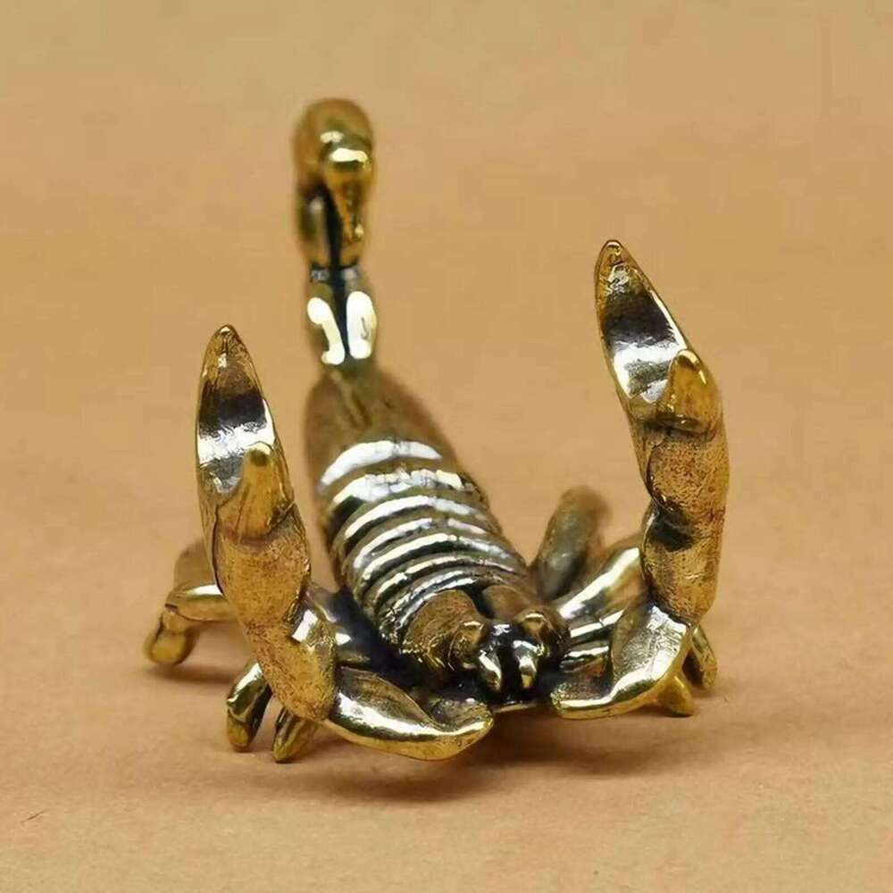 Pen Holder Miniature Forward Curved Tail Home Decor Gift Desktop Accessories Desk Modern Office Brass Scorpion Figurine Y260202