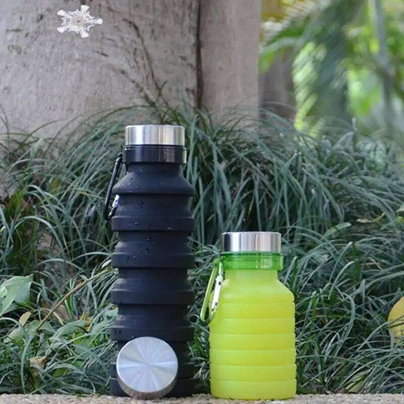 550ML Foldable Collapsible Telescopic Folding Cup Sports Travel Mug Silicone Water Bottle Green Z260202