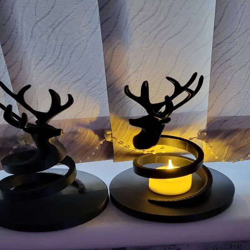 Charming Spiral Elegant Reindeer Decoration - Can Be Used as a Small Candlestick & Jewelry Organizer Y260131
