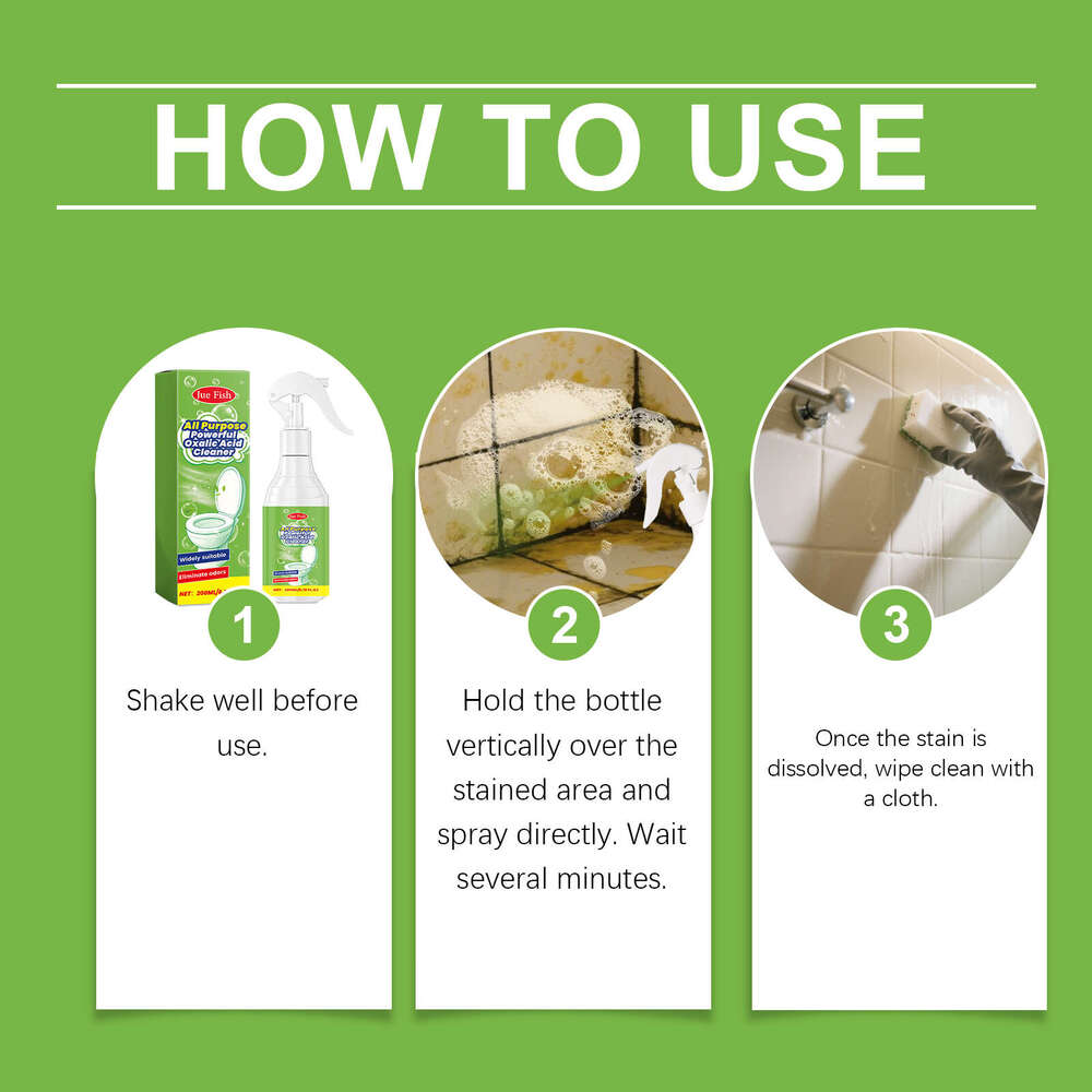 Jue Fish Multi-Functional Household Spray Bathroom Kitchen Deep Stains Grease Daily Cleaning S260202