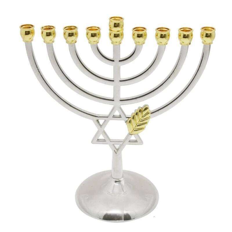 Hanukkah 9 headed Holder Nativity Decor Vintage Alloy Column Stand A2BB Y260131
