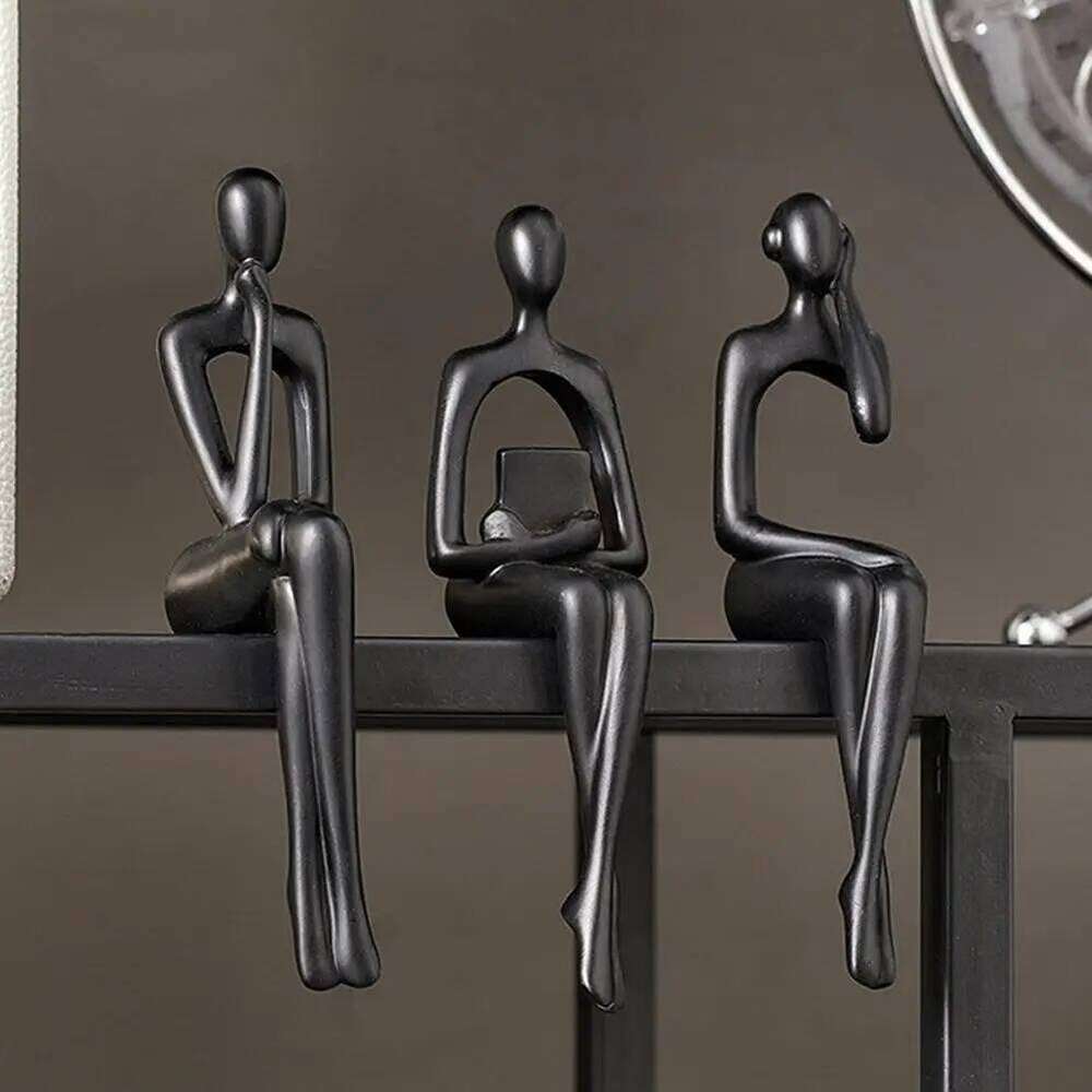 Desktop Character Ornaments High Quality Resin Abstract Thinker Sculpture Nordic Style Modern Home Office Decor Y260202
