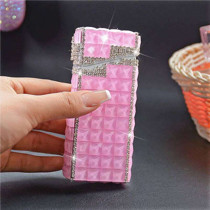 Rhinestone Fine Case Automatically Bounces 20 Slender Cases, Women's Full Drill Extended Creative Cigarette W260202