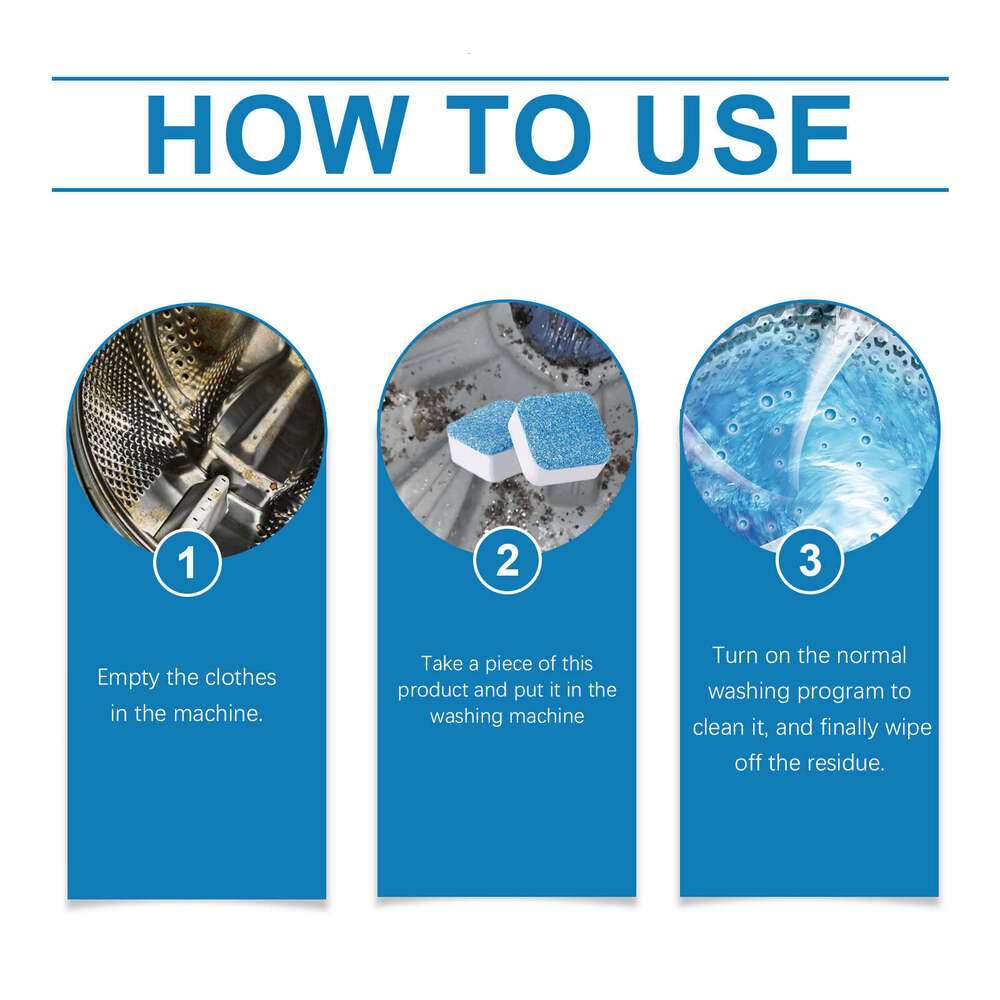 Jakehoe Washing Machine Effervescent Dirt Odor Removal Fragrance Roller Drum Cleaning Tablets S260202