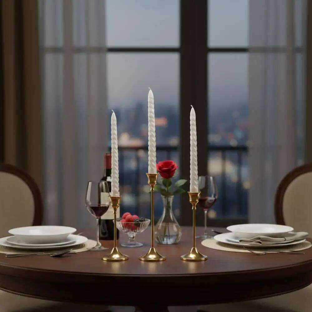 3 Vintage Elegant Metal Aluminum Tabletop Candle Holders Suitable for Wedding Anniversary Home and Hotel Decoration Y260131