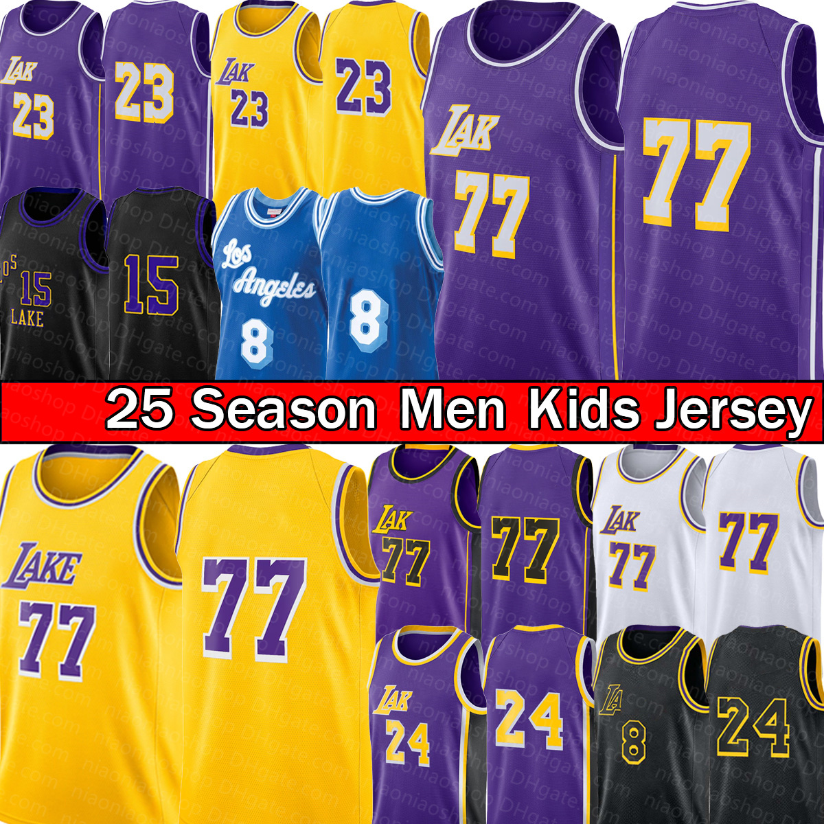 Luka Doncic 23 Mens Youth James Bronny James Jr. Basketball Jersey Stitched Austin Reaves Los City Angele Mens Kid Retro Yellow white Purple 2025 26 City Shirt