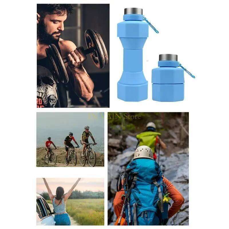 M5TC Silicone Foldable Water Bottle for Travel, Hikings, Quality & Leakproof Z260202