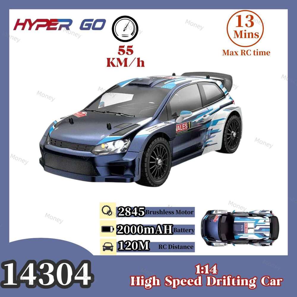 2025 MJX HYPER GO 1:14 14304 2845 Brushless Motor Remote Control POLO R WRC Metal Chassis High Speed Car Off-Road RC Toy Y260131