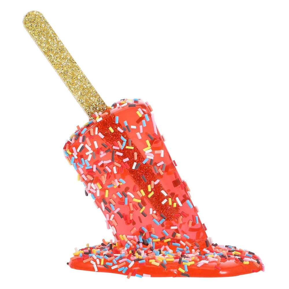 1pcs Melting Resin Sculpture For Home Decor Pranks Desktop Display Realistic Artificial Melted Ice Cream Prop Y260202