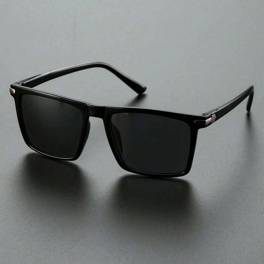 2025 New Classic Black Square Sunglasses Men Fashion Mirror Blue Sun Glasses Unisex Vintage Anti Glare Driving Shades UV400 H260202