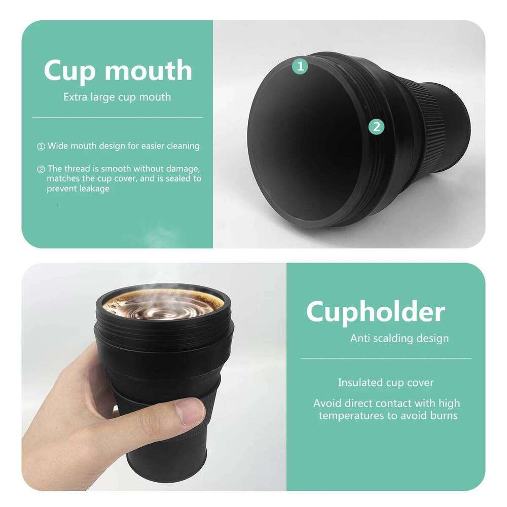 Silicone Coffee Mug Collapsible for Camping Folding Travel with Straw Reusable Portable Drinking Cups Outdoor Hiking 450ml Z260202
