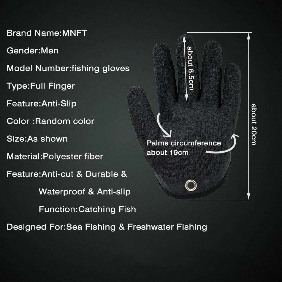 MNFT 1Pcs Fisherman Professional Catch Fish Gloves Cut&Puncture Resistant with Magnetic Hooks Hunting Glove XJ260202