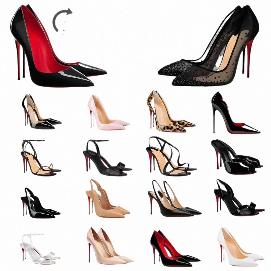 red Bottom Designer Heels Women's Patent Real Leather Pumps 6-12cm Woman Pumps Wedding Shoes Nude Black Patent Stiletto Genuine Leather Size 34-44 wit h8Sh#