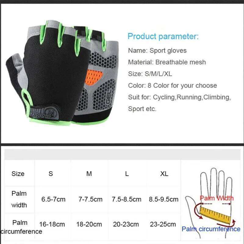 Gym Women Men Weightlifting Dumbbell Fitness Sport Training Exercise Non Slip Breathable Fingerless Cycling Gloves XJ260202