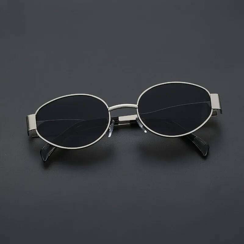1pc Men's Vintage Inspired Oval Glasses with Black Lenses and Metal Frame Classic Fashion Accessory for Everyday Wear H260202