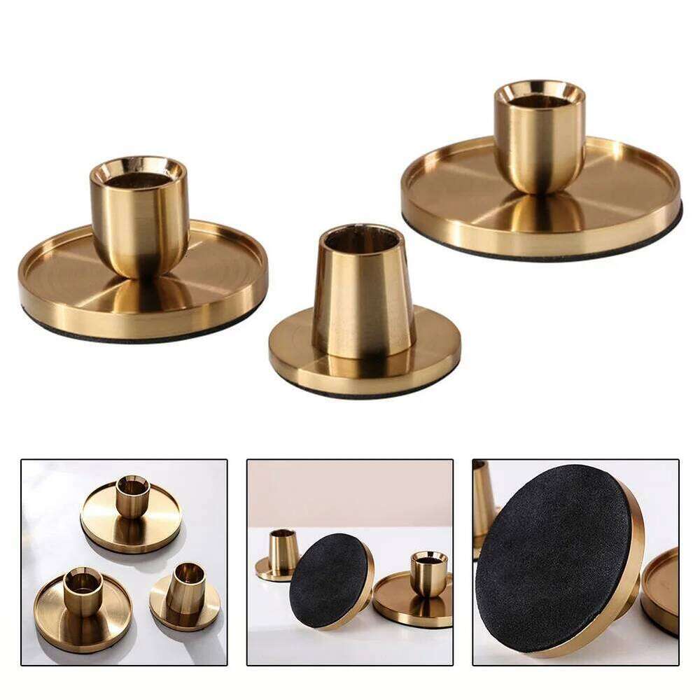 Golden Candle Holder Candlestick Decoration Crafts Decor Bookshelf Candles Stand For Home Wedding Table Y260131