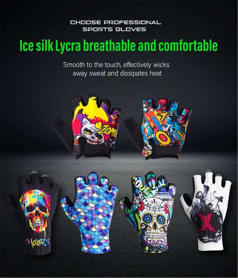 CNC Cycling Half Finger Bike Silicone Pads Bicycle Sports Gloves Gel Breathable Shock-Absorbing XJ260202