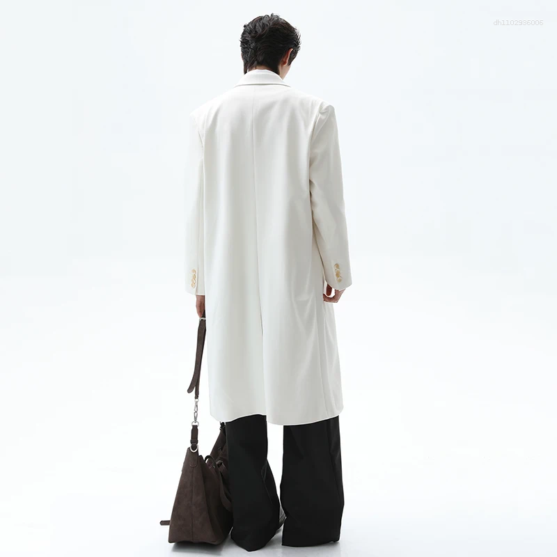 Men's Trench Coats FEWQ British Style Trenchcoats Lapel Solid Color Overknee Double Breasted Loose Male Overcoats Autumn 2026 24K6048