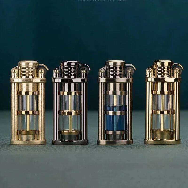 Men's Gift new ZORRO Old-fashioned Grinding Wheel Transparent Oil Tank Windproof Kerosene Lighter Cigarette Accessories W260202
