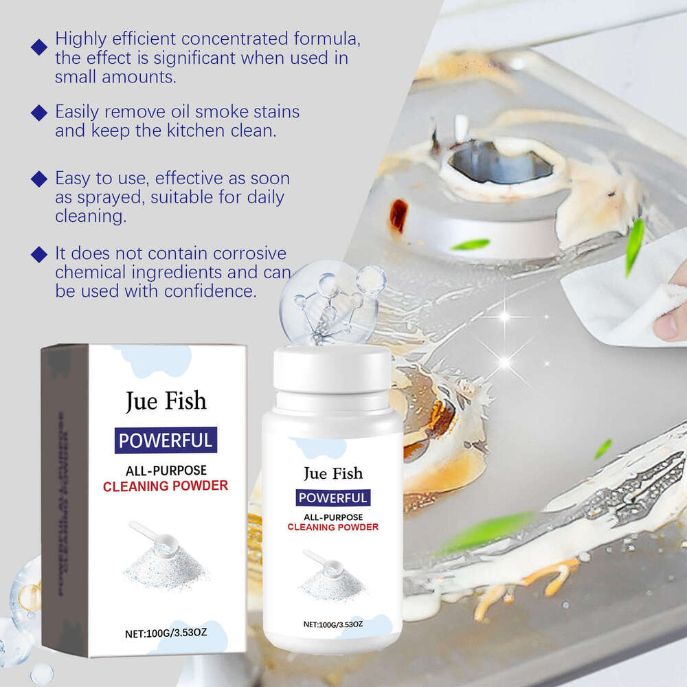 Jue-Fish Multi-Purpose Cleaning Powder Cleaner for Stove and Kitchen Utensils Oil Stain Remover S260202