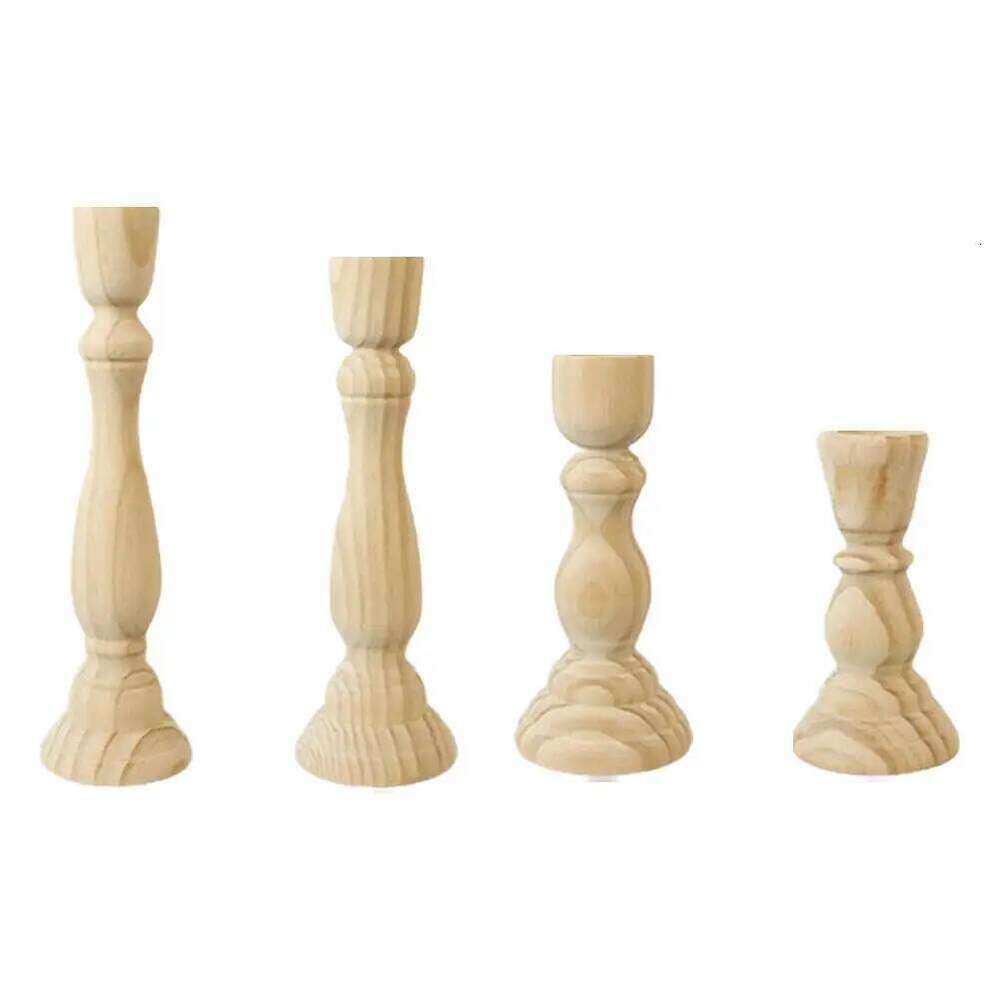 Wooden Candle Holder For Wedding Decorations Retro Wood Classic Candlestick andle Stand Party Living Room Home Decoration Y260131