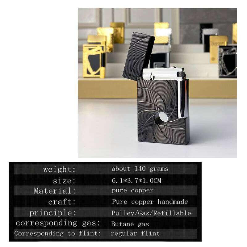 New commemorative edition single and double flame luxury Ping Sound natural paint cigarette smoking butane lighter 18100 W260202