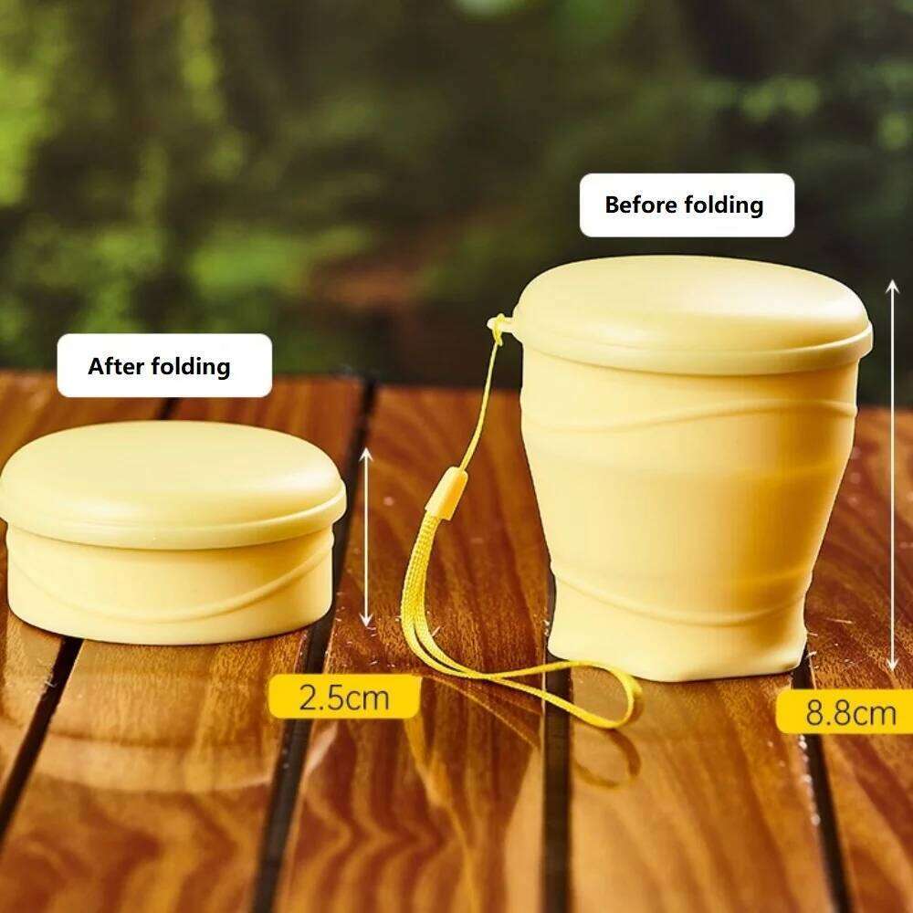 180ml water cup, travel silicone foldable camping cup with lid - suitable for travel, camping, Z260202