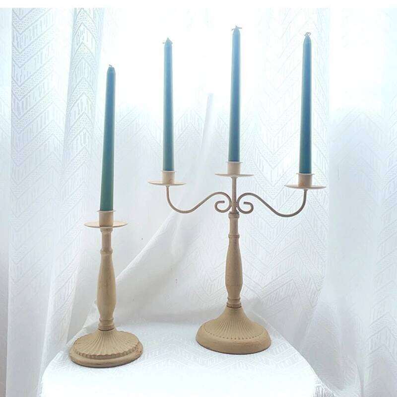 European Retro Wrought Iron Candlestick Decoration Suitable for Romantic Candlelight Dinner Shooting Decorative Props Y260131