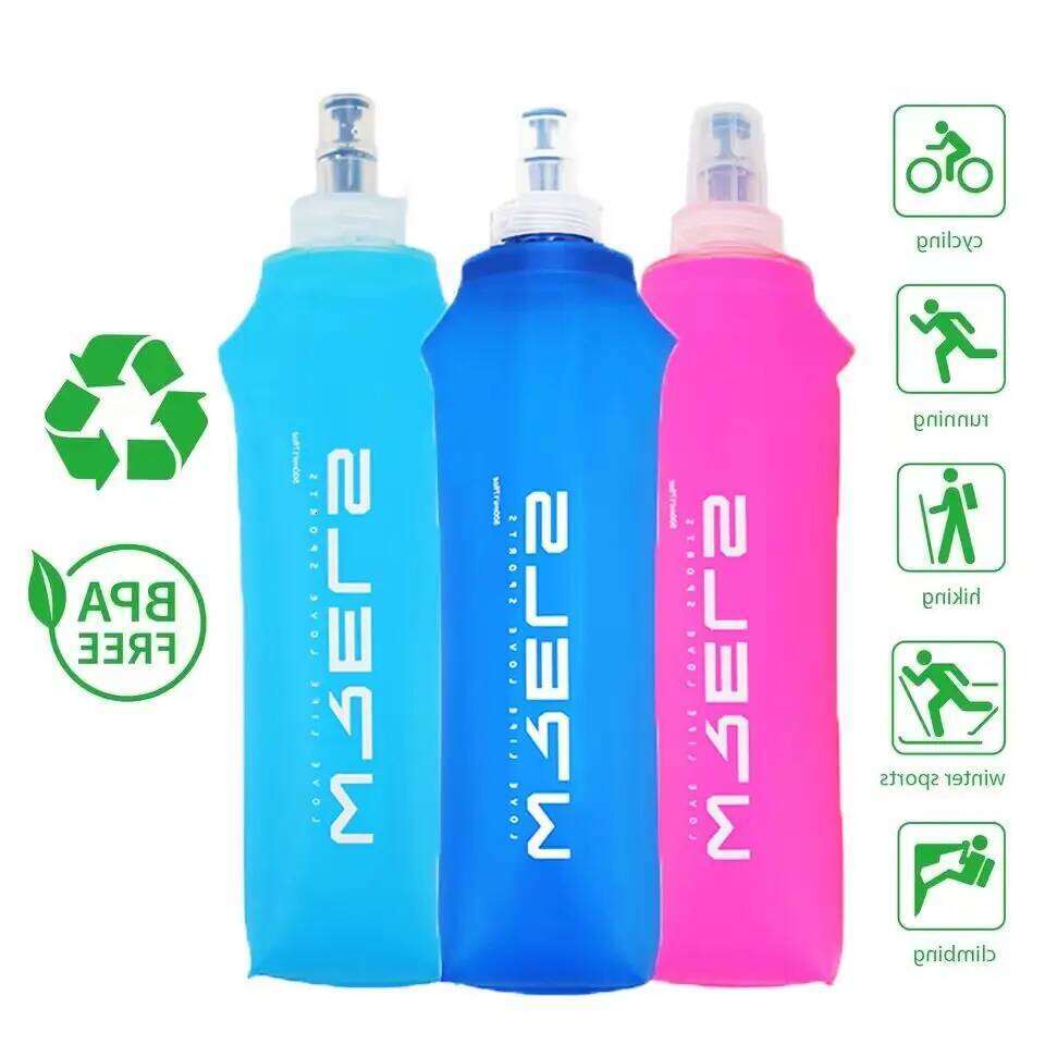 Cycling Sports Bottle Leak Proof Durable Soft Flask High Flow BPA Free Portable TPU Folding Water Cup Outdoor Running Z260202