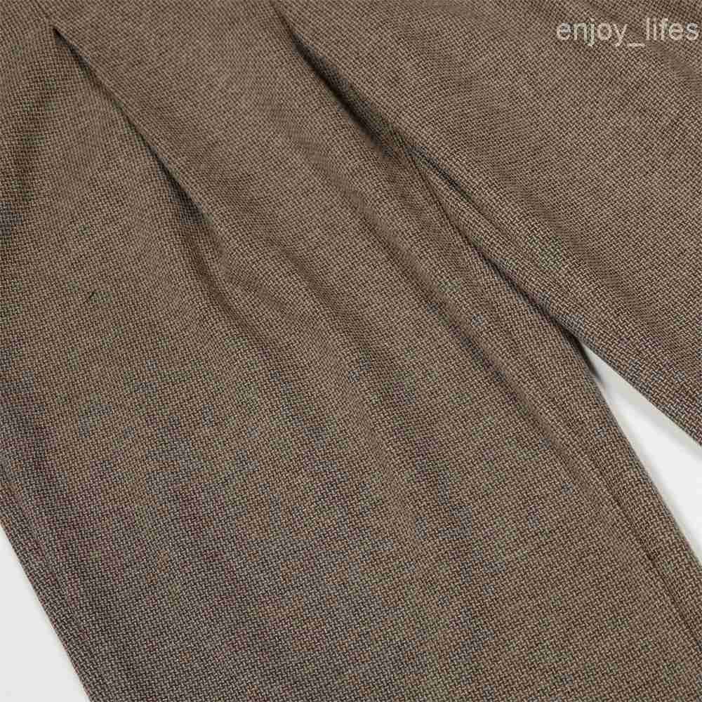 Old Money Style Casual Pants Mens Trendy Brand Vibe American Style Pleated Button Design Solid Color Draped Loose Long Pants