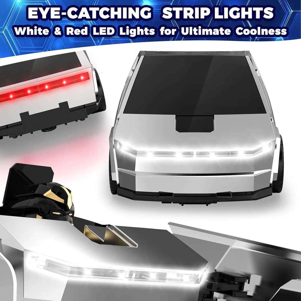 2.4G Remote Control Transformable Robot Car, 2-in-1 Deformation Pickup Truck with Lights, Automatic RC Racing Car Toy for Kids Y260131