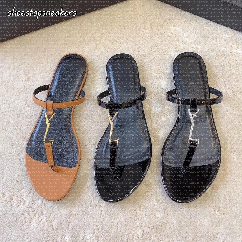 Luxury Designer Sandals Womens Metallic Leather Flip Flops Scuffs Mules Rubber Leather Flat Casual Daily Slides Shoes Summer Outdoor Fashion Sandals claquette