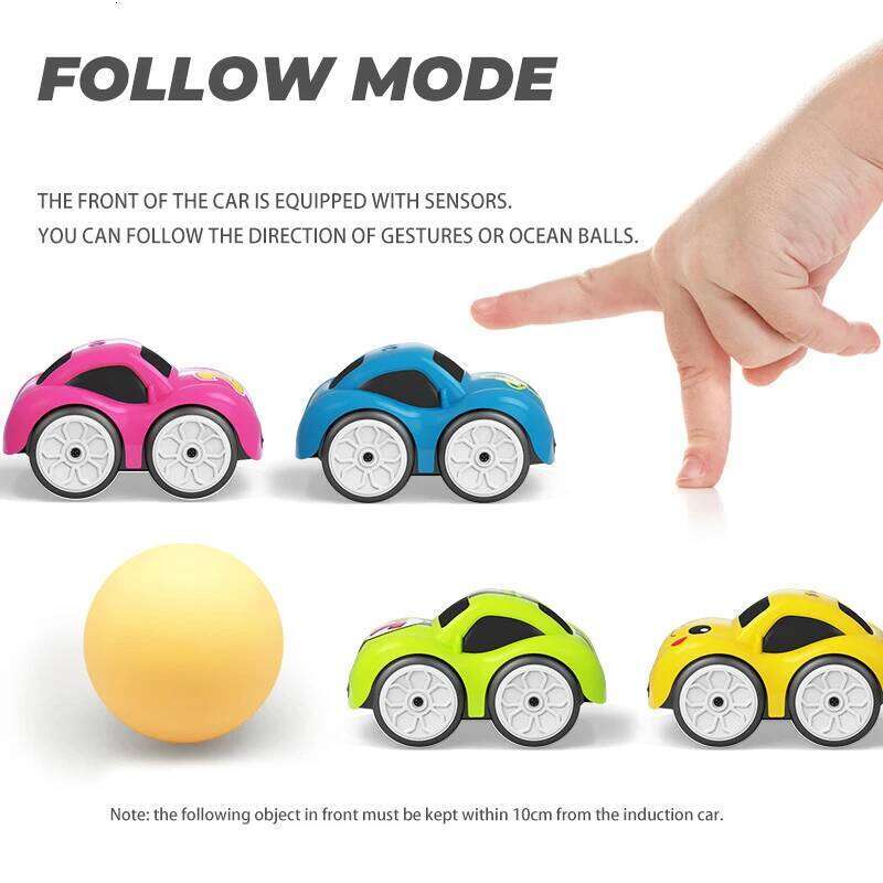 Children Cartoon Remote Control Car with Music Lighting Smart Induction Obstacle Avoidance Following Crawl RC Cars Toys Gifts Y260131